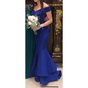 Royal Blue Long Formal Sleeveless Dress Prom Gown